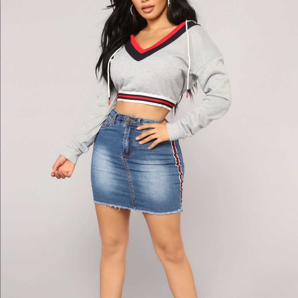 Fashion Nova Gray Cropped Hoodie